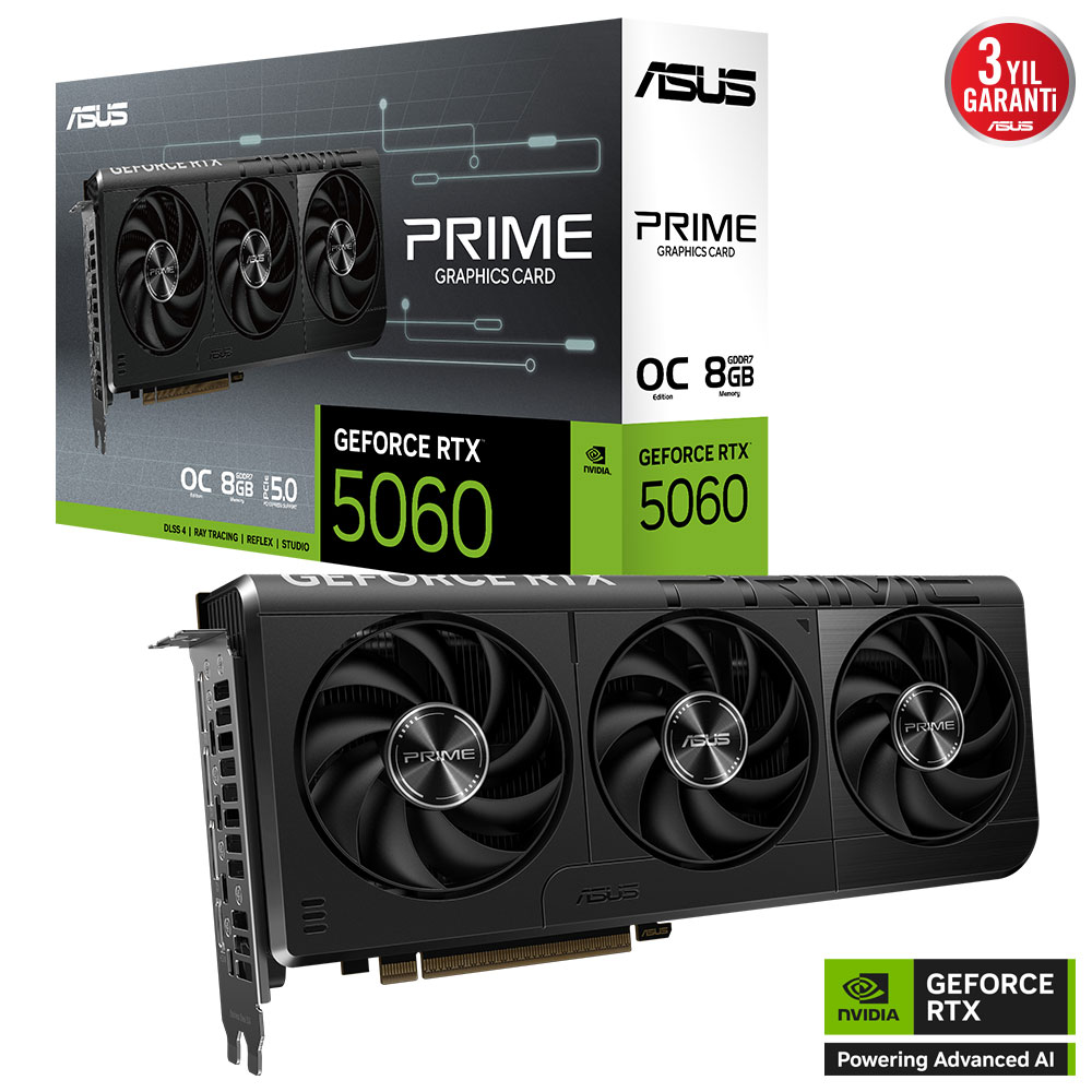 Asus PRIME-RTX5060-O8G Rtx5060 8Gb Ddr7 128Bit 3xDp/1xHdmi