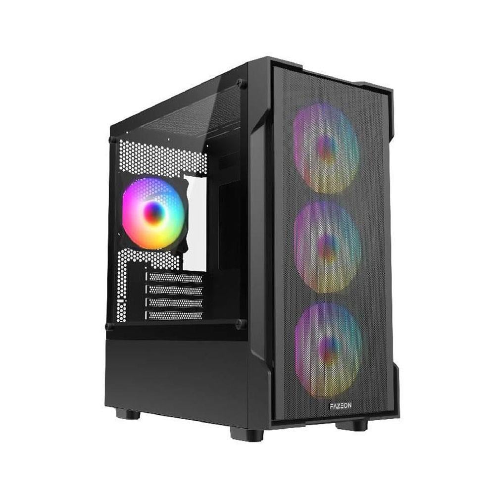 Fazeon F1 M650BBM 650w 80+ 4x Rainbow Fixed Led Fan Micro ATX 2xUsb3.0 Siyah Kasa