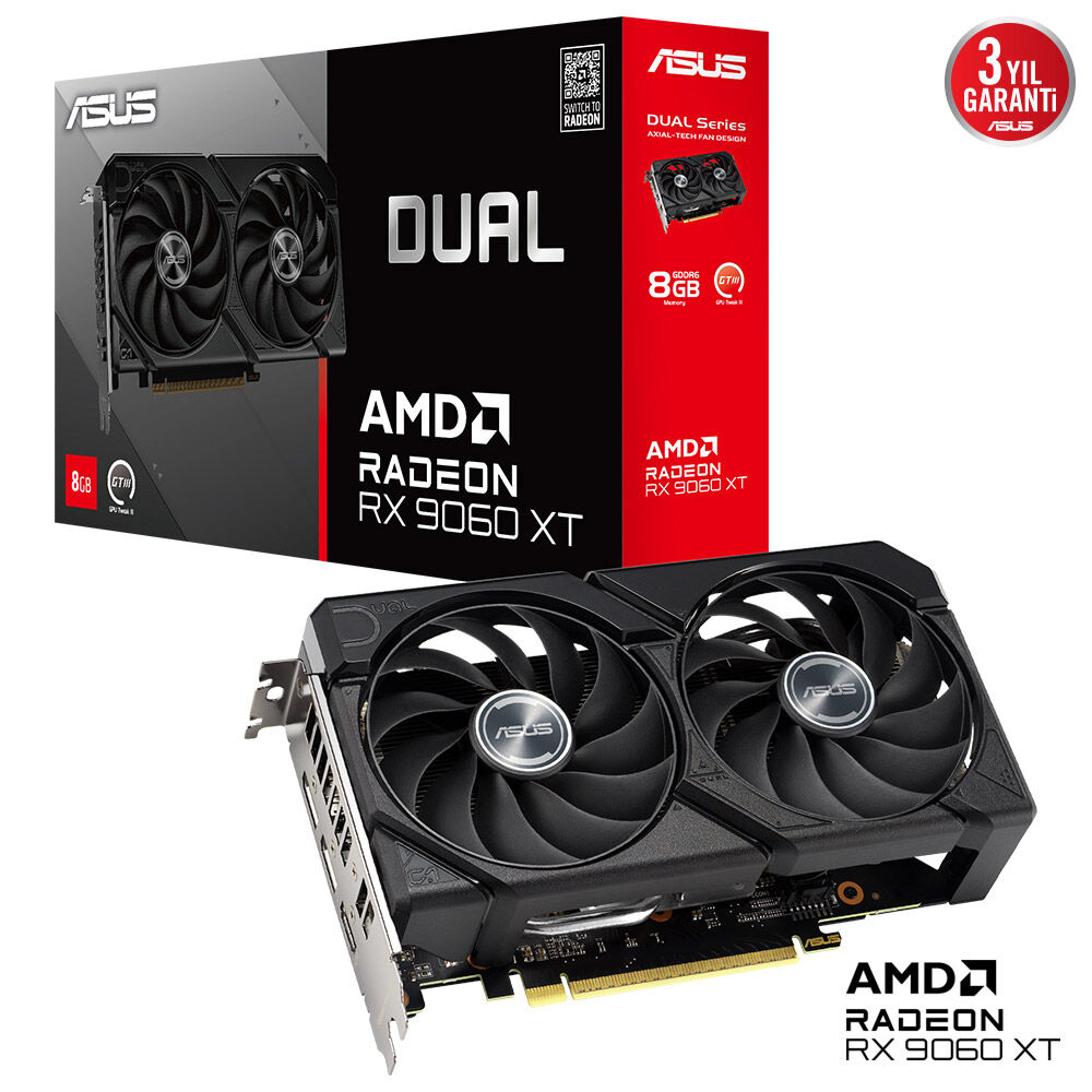 Asus DUAL-RX9060XT-8G RX9060XT 8Gb Ddr7 128Bit 3xDp/1xHdmi