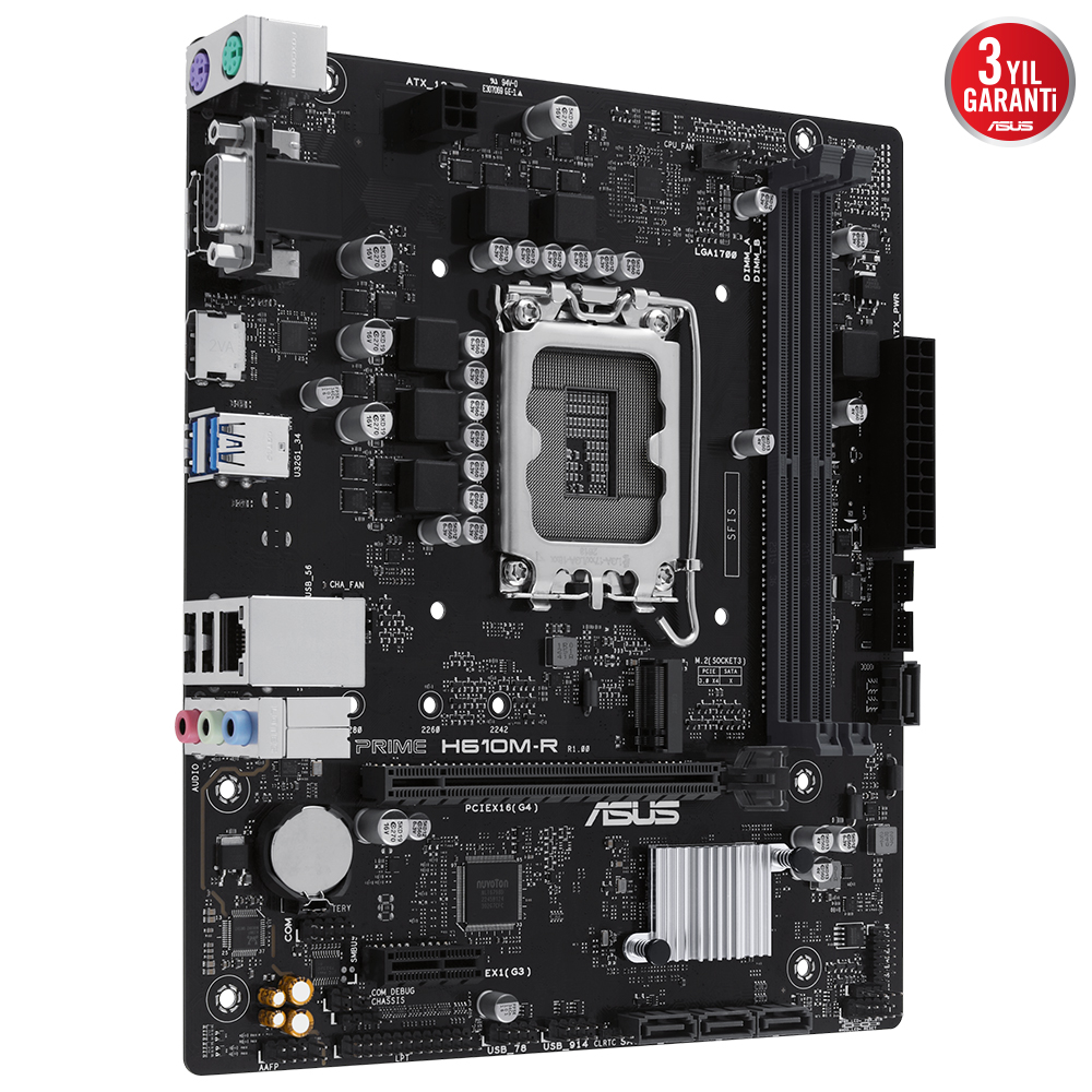 Asus Prime H610M-R-SI 2xDdr5 Vga/Hdmi/Dp 1xM.2 1xGlan 1700P Anakart