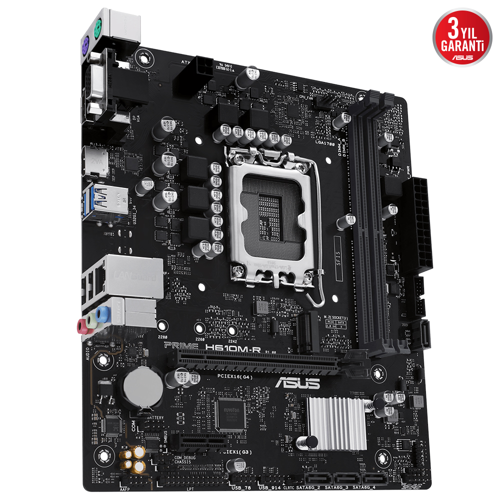 Asus Prime H610M-R-SI 2xDdr5 Vga/Hdmi/Dp 1xM.2 1xGlan 1700P Anakart