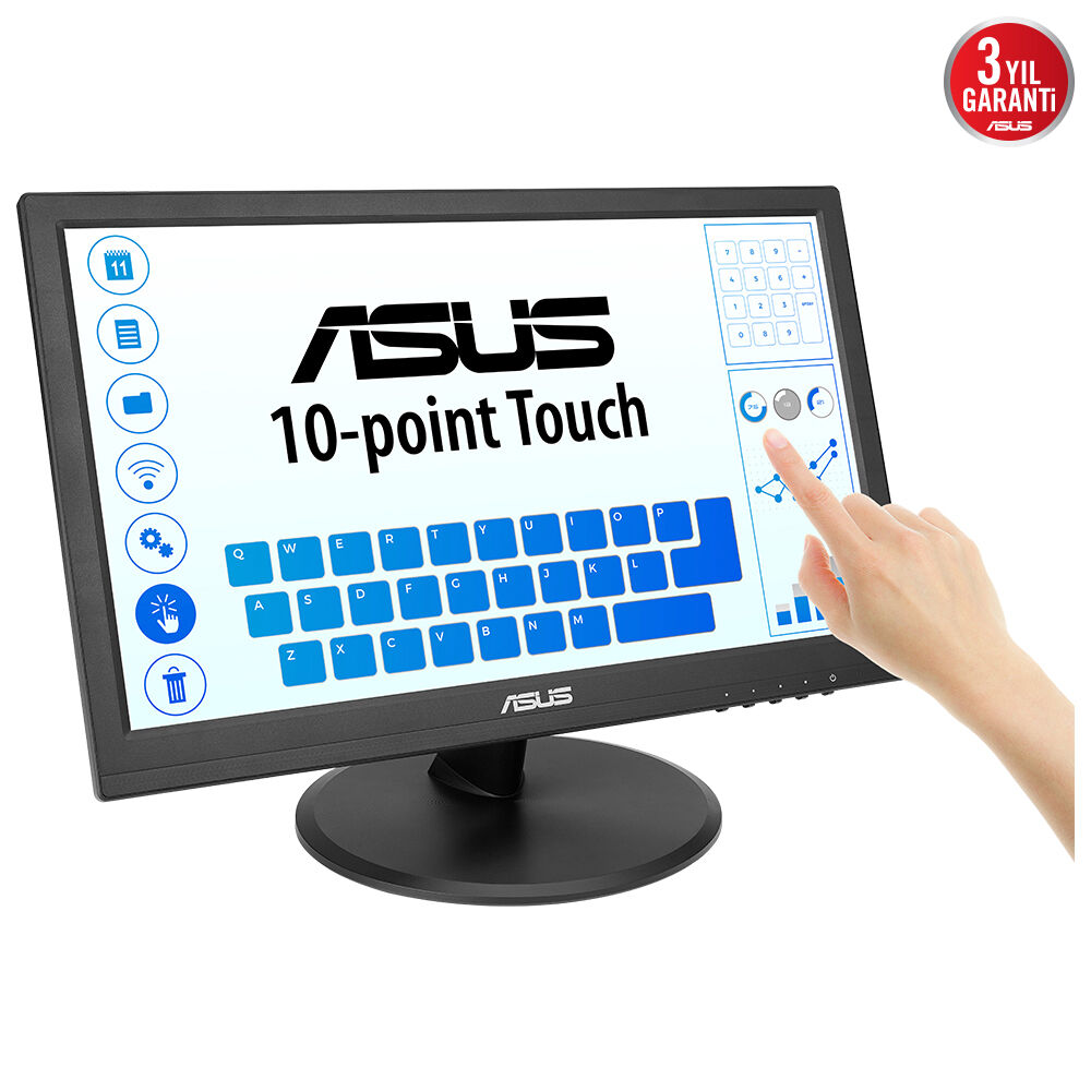 Asus VT169HE 15.6’’ 1920x1080 Vga/Hdmı Dokunmatik Siyah IPS Led Monitör
