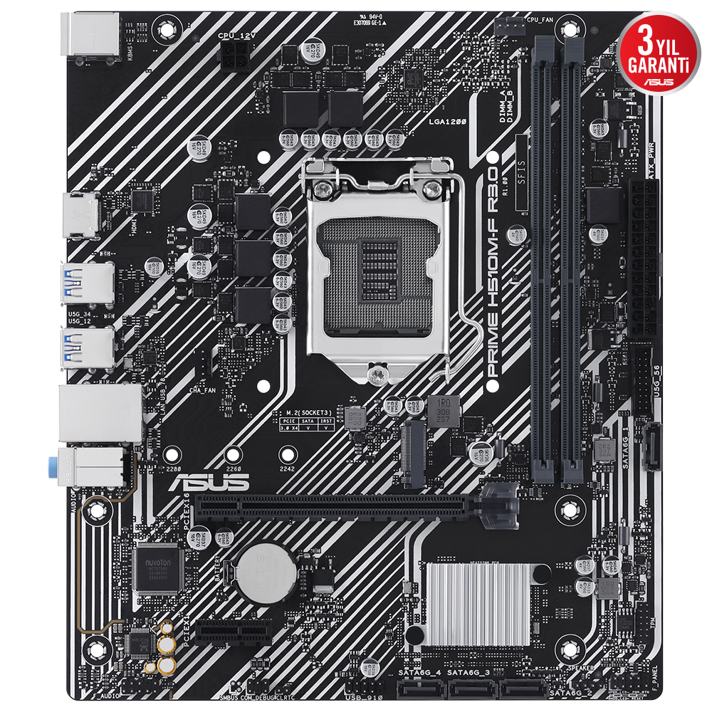 Asus Prime H510M-F R3.0-CSM H510 2xDdr4 Hdmi 1xGlan 1xM.2 1200Pin Anakart
