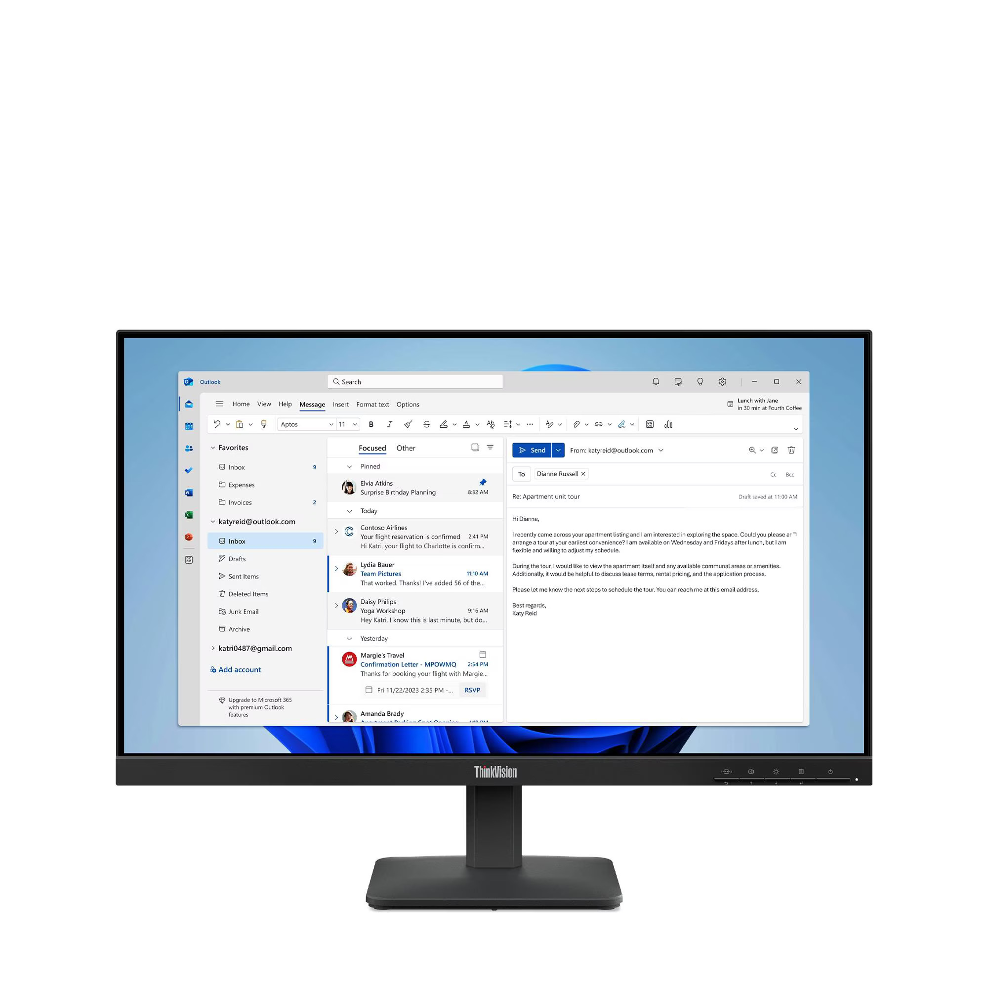 Lenovo S24-4E 64B5KAT1TK 23.8’’ 4Ms 100Hz Vga/Hdmı Vesa IPS Led Monitör