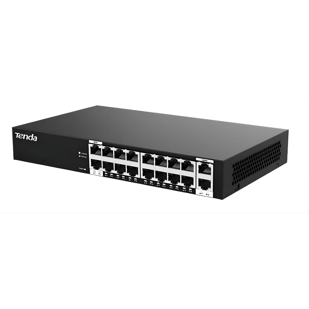 Tenda S218GPC-BH 18 PORT 10/100 16 Port Poe 2 Port Uplink 167W Yönetilemez Desktop Switch