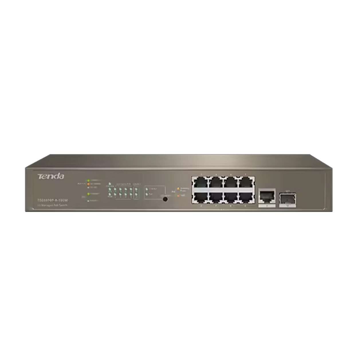 Tenda TEG5310P-8-150W 10 Port 8 Port Poe+ 1X Uplink+1XSFP L3 Yönetilebilir Rack Mount Switch 150W