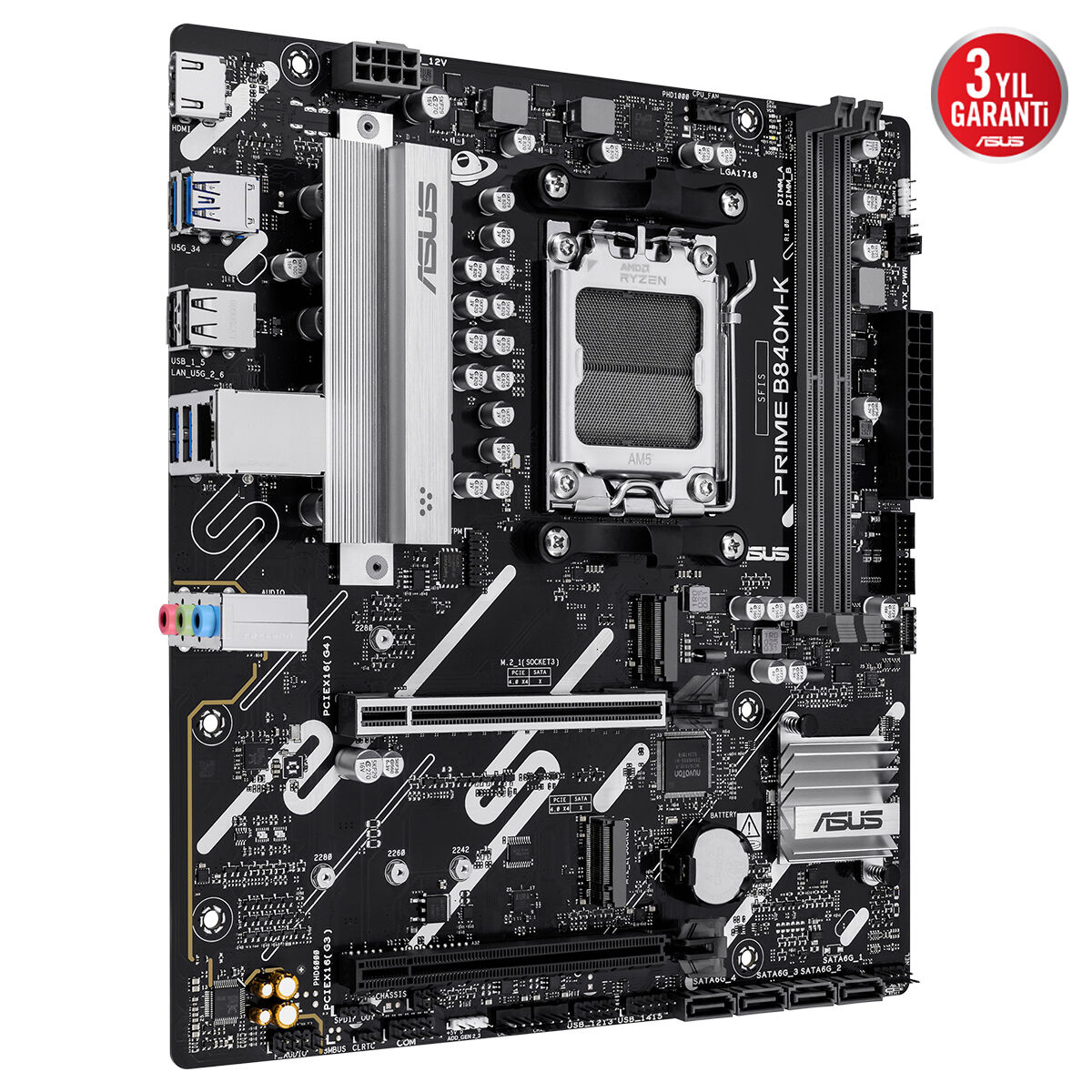 Asus Prime B840M-K 2xDdr5 Hdmi 2xM.2 Am5 Anakart