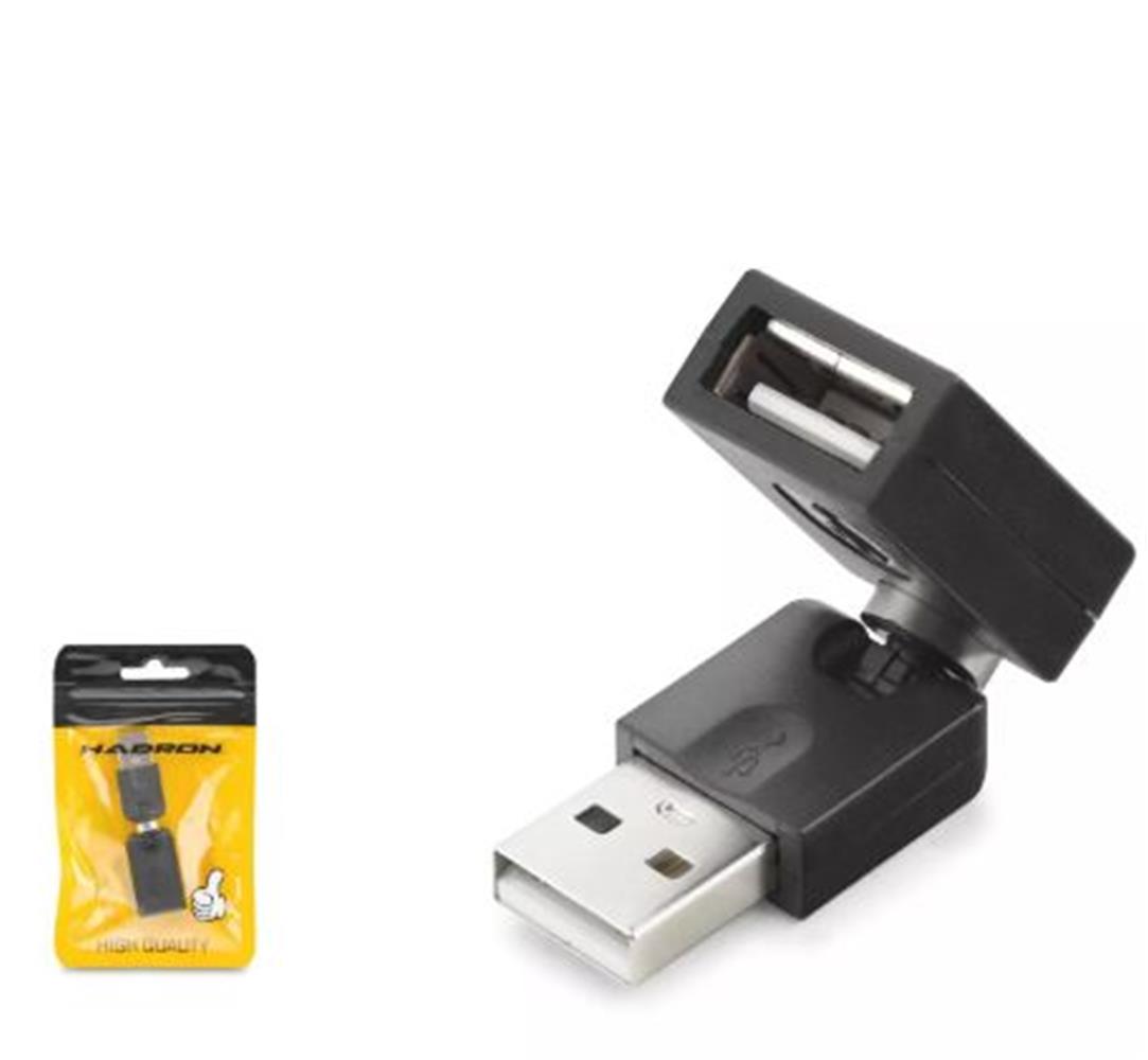 Hadron HDX1357 USB Dişi Mafsallı Adaptör - Siyah