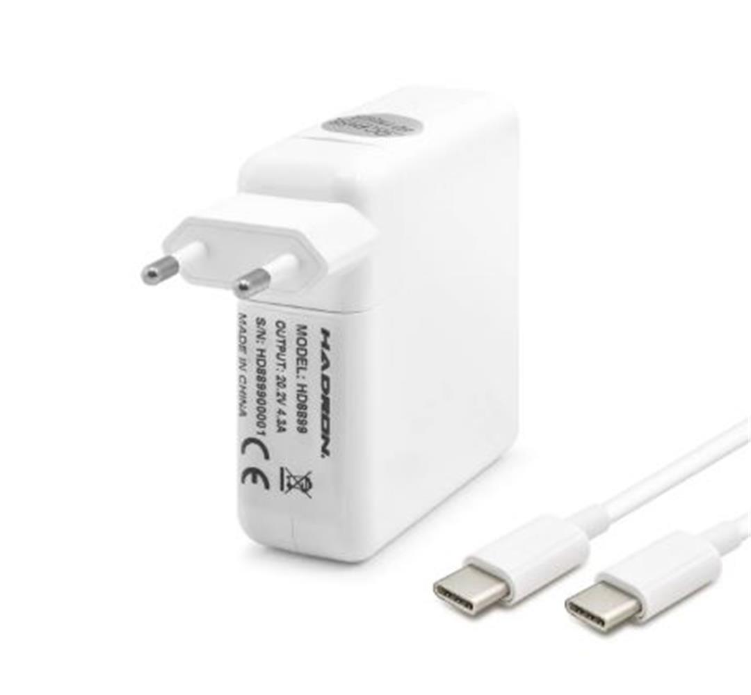Hadron HD8899 Laptop Adaptörü 85W 20.2V 4.3A Type-C Beyaz