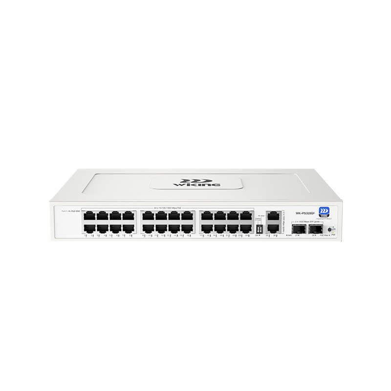 Wi-Tek Wiking WK-PS328GF 24 Port 10/100/1000 16 Port Poe 2 Port Uplink +2 Sfp 285W Yönetilemez Rack Mount Switch