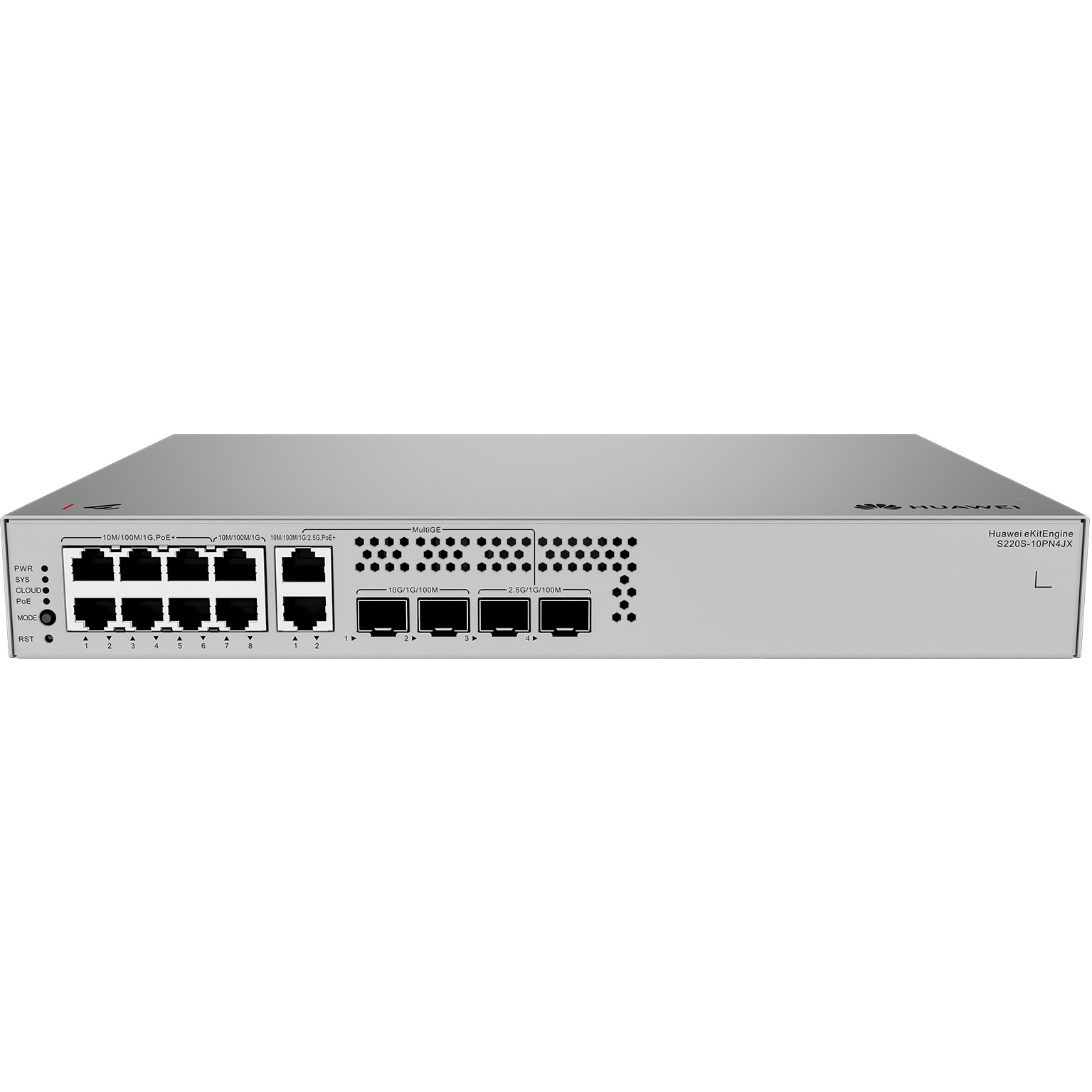 Huawei eKit S220S-10PN4JX 8 Port 10/100/1000 8 Port Poe 2 X Uplink + 2X 10G Sfp + 128W L2 Cloude Yönetilebilir Rack Mount Switch