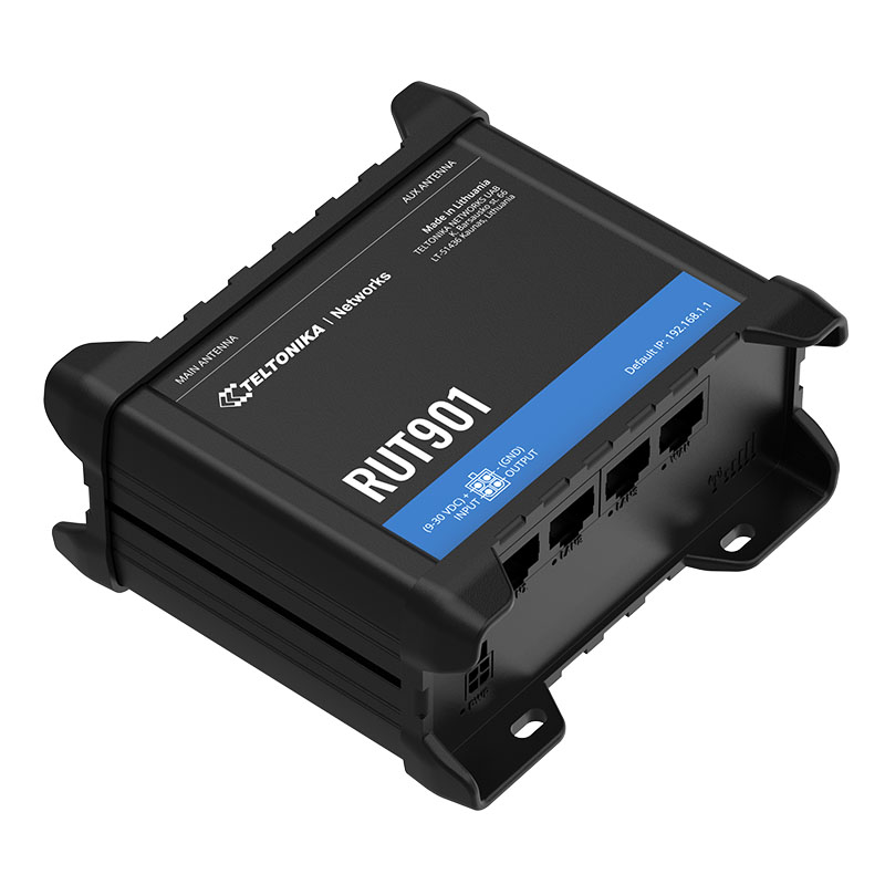 Teltonika RUT901 150Mbps 4 Port 3xLan/1xWan 2 Anten 802.11b/g/n (Wi-Fi 4) 4G Lte Indoor 2xSim Endüstriyel Router