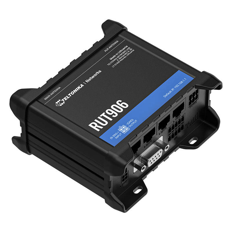 Teltonika RUT906 150Mbps 4 Port 3XLan/1xWan RS232 RS485 2 Anten 802.11b/g/n (Wi-Fi 4) 4G Lte Indoor 2xSim Endüstriyel Router