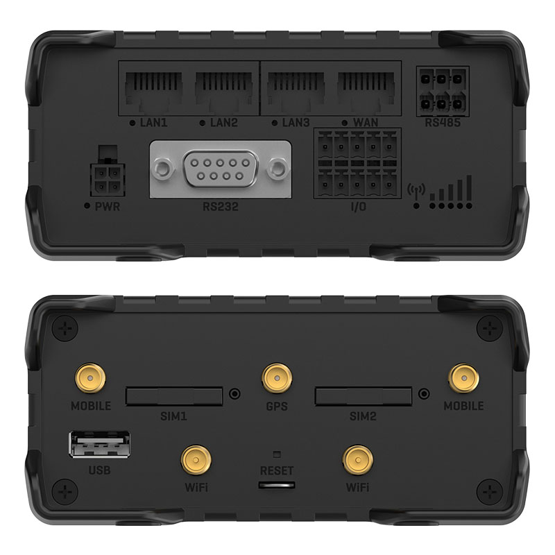 Teltonika RUT906 150Mbps 4 Port 3XLan/1xWan RS232 RS485 2 Anten 802.11b/g/n (Wi-Fi 4) 4G Lte Indoor 2xSim Endüstriyel Router
