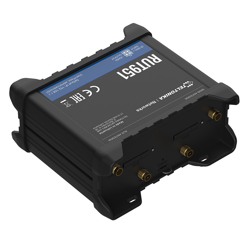 Teltonika RUT951 150Mbps 4 Port 3xLan/1xWan 2 Anten 802.11b/g/n (Wi-Fi 4) 4G Lte Indoor 2xSim Endüstriyel Router