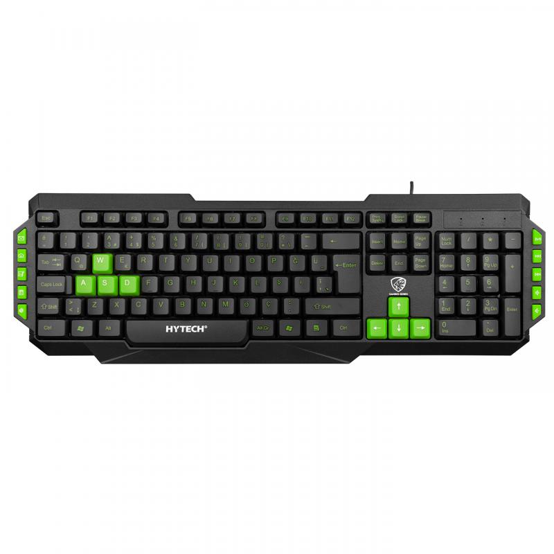 Hytech HYK-46 Gamy Siyah Usb Yeşil Tuşlu Q Gaming Oyuncu Klavyesi