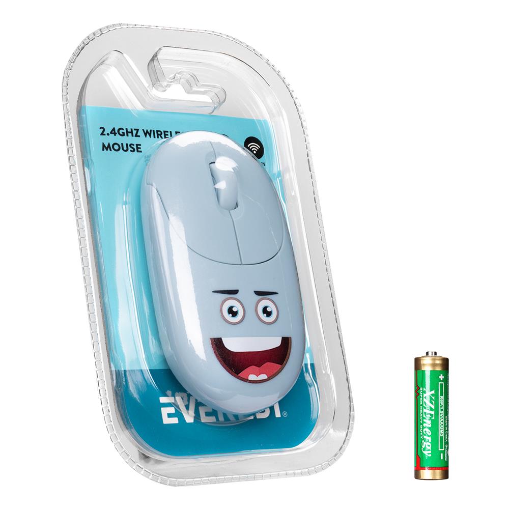 Everest SM-26 Fashıon 2.4Ghz Mavi Kabartmalı Kablosuz Mouse