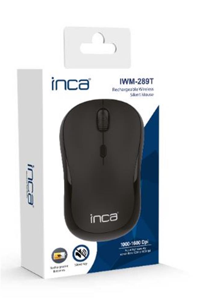 Inca IWM-289T Wireless + Şarjlı Sessiz Mouse Siyah