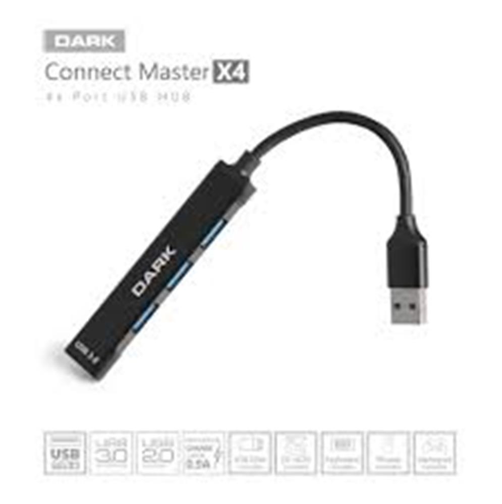 Dark DK AC USB34A 4 Port USB Hub USA-A 1xUSB-A3.0 3xUSB-A2.0