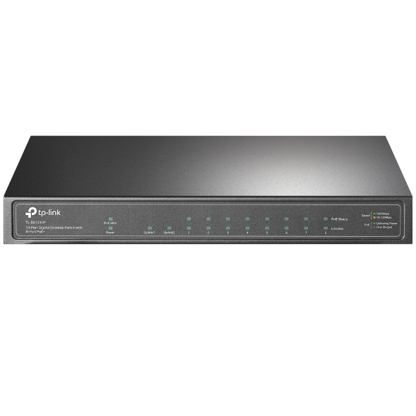 Tp-link TL-SG1210P 8 Port 10-100-1000 Poe+ Switch 1 Port SFP Çelik Kasa Rack Mount