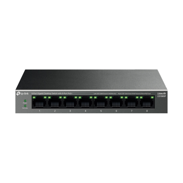 Tp-Link%20LS108GP%2010-100-1000%20Mbps%208%20Port%20Poe+%20Switch%20Metal%20Kasa