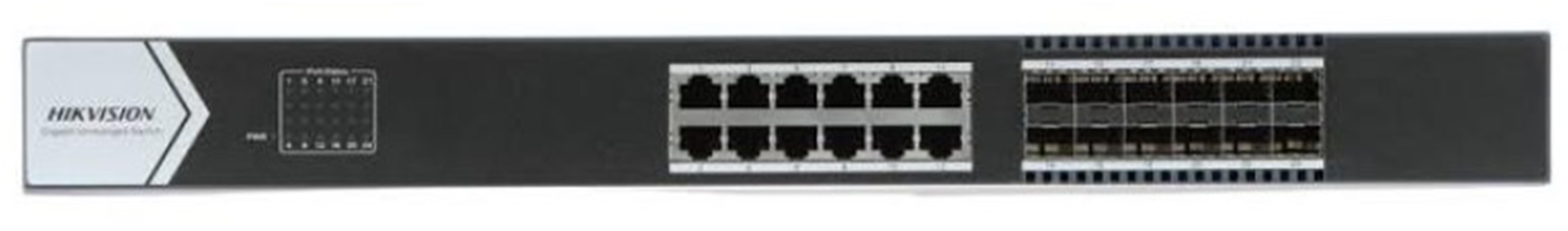 Hikvision DS-3E0524TF(B) 24 Port(12×Gigabit RJ45 port 12×Gigabit Fiber) Switch