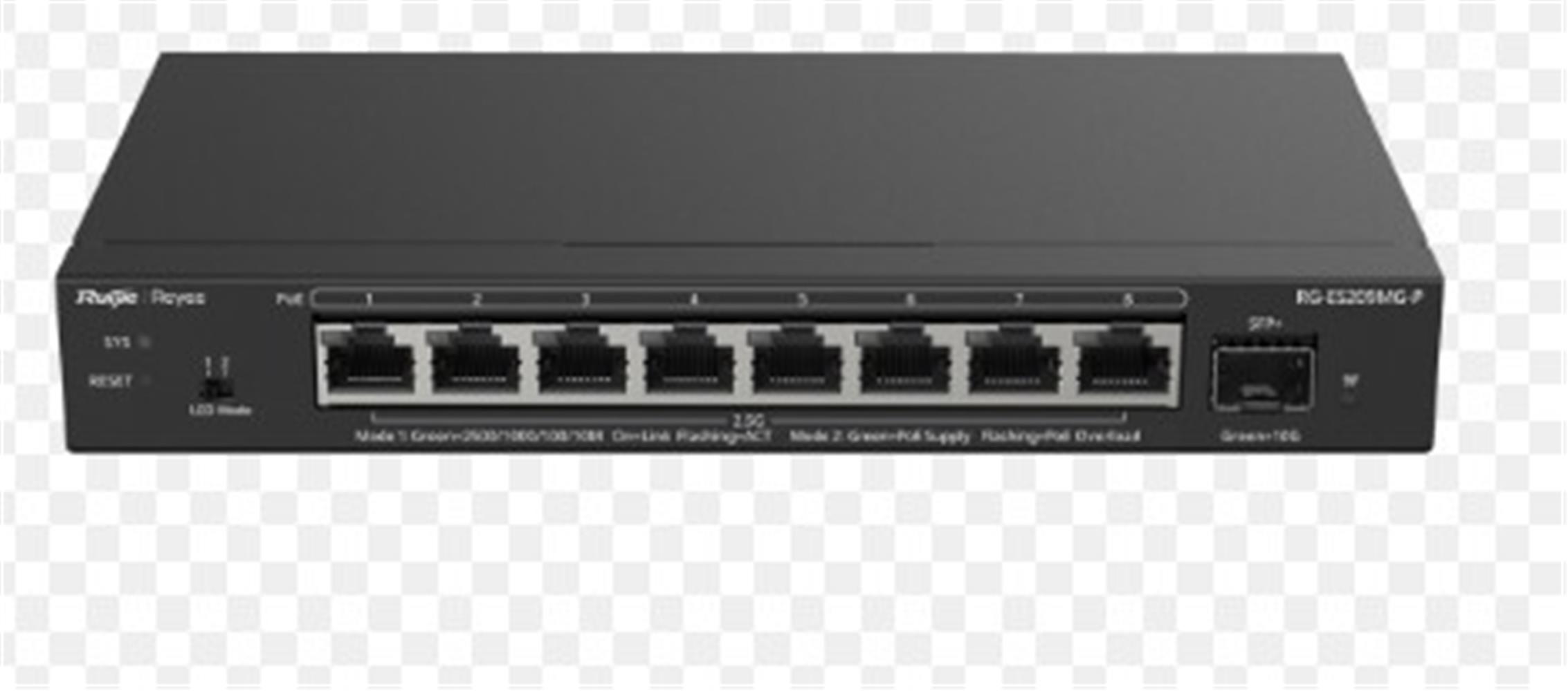 Ruijie Reyee RG-EG209MG-P 9 Port 10-100-1000Mbps Yönetilebilir Switch 1 x10G SFP 8 Port Poe+ 130W