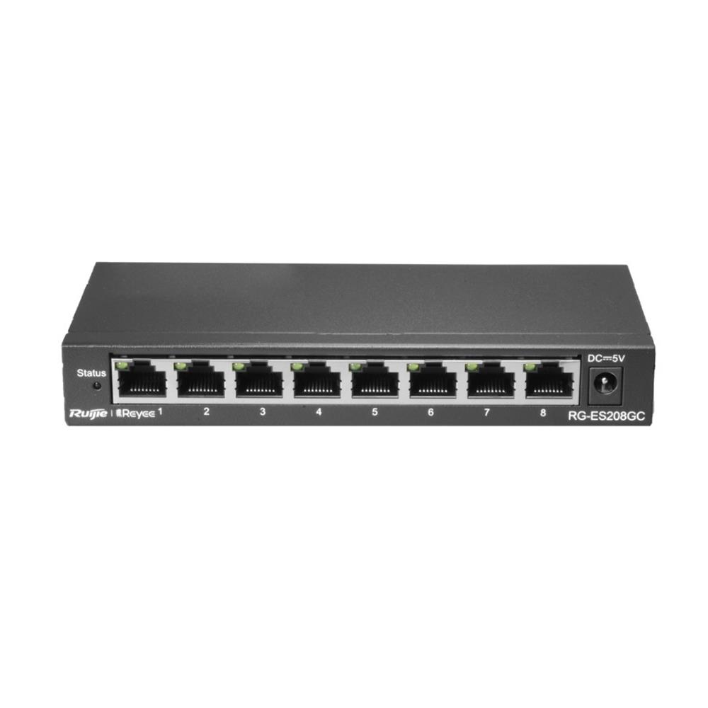 Ruijie Reyee RG-ES208GC 8 Port 10-100-1000 Mbps Yönetilebilir Switch Çelik Kasa