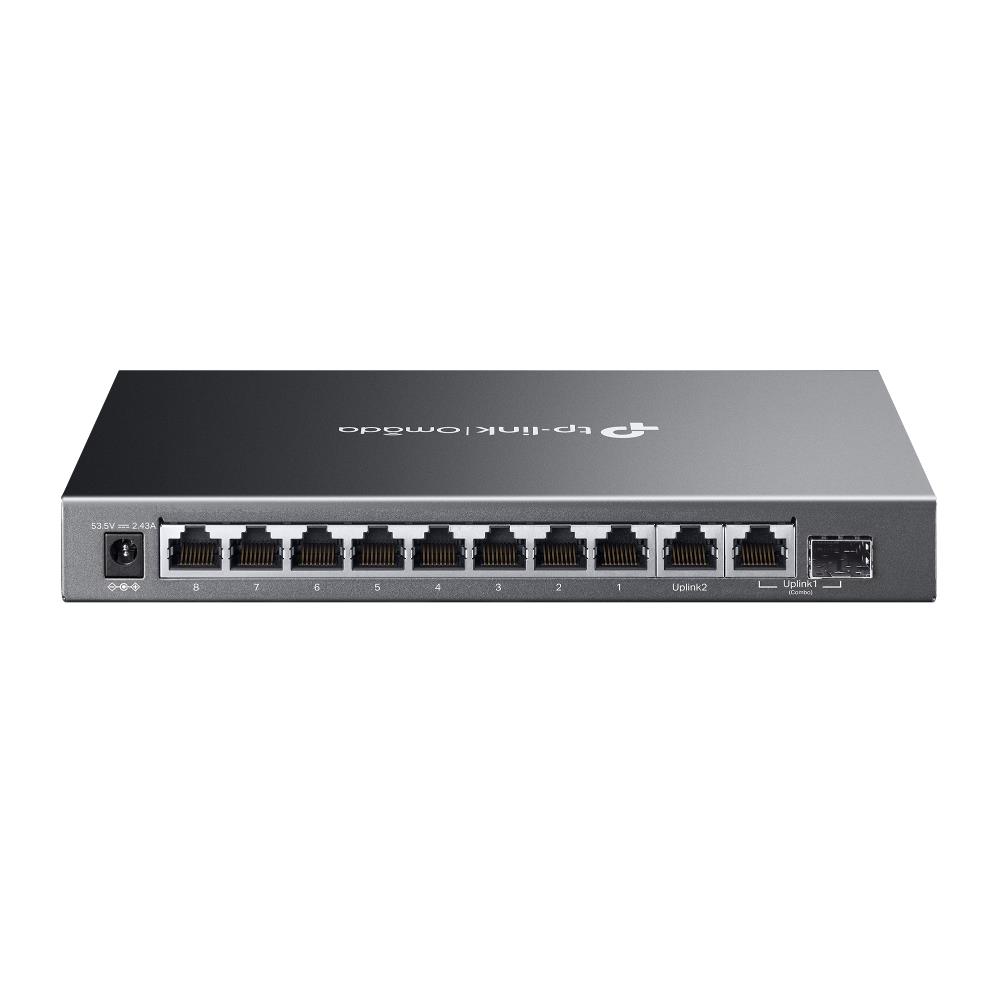 Omada Tp-Link ES210GMP 8 Port 10-100-1000 Poe+ Switch 1 Port SFP + 1 Port Uplink Cloud Switch