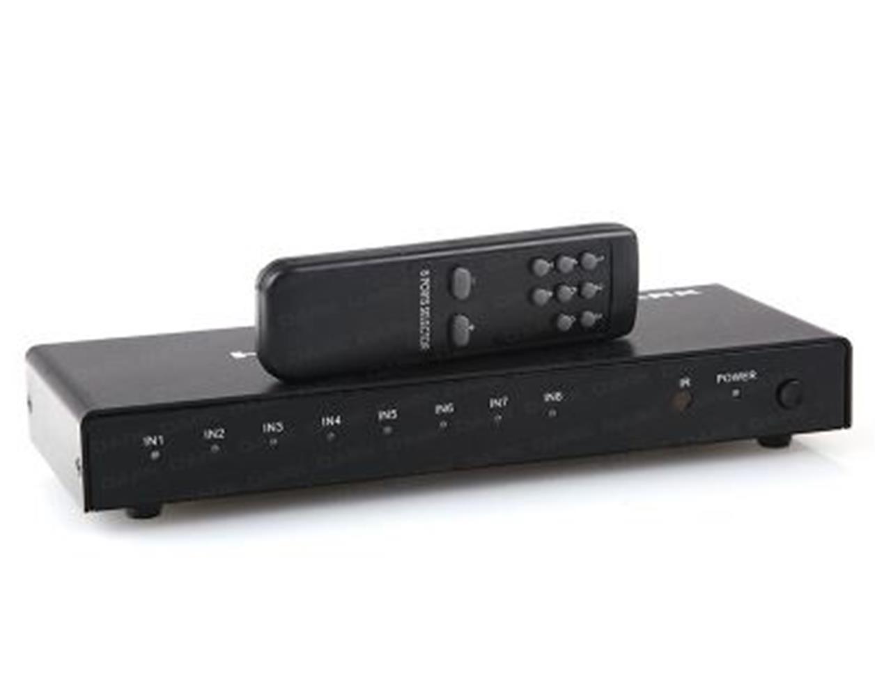 Dark Full HD 8 Giriş 1 Çıkışlı Uzaktan Kumandalı HDMI Switch (Seçici)
