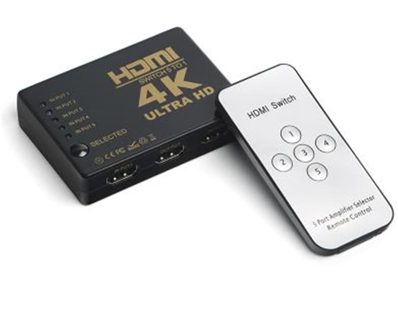 Dark Full HD 4 Giriş 1 Çıkışlı Uzaktan Kumandalı HDMI Switch (Seçici)