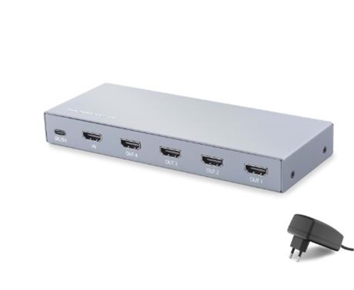 Hadron HDX1432 Hdmı Splitter EDID 8K 60 Hz 1 Giriş 4 Çıkış Gri