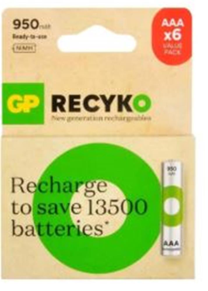 GP GP100AAAHCE4-2BB AAA 950 mAh Şarjlı İnce Kalem Pil 4+2’li Paket