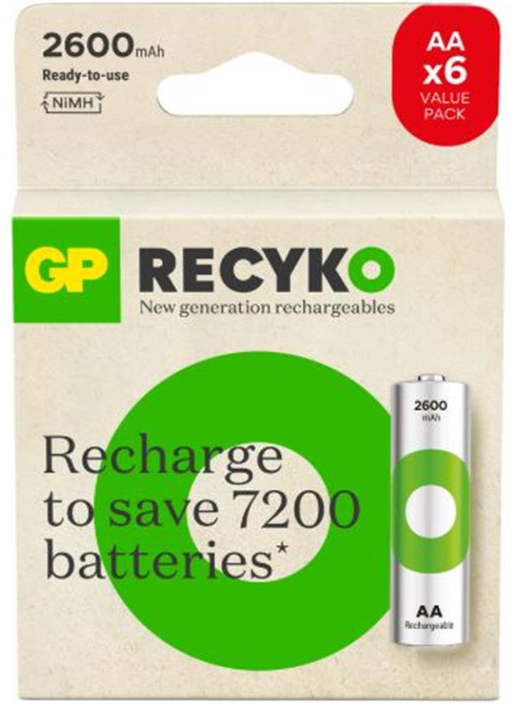 GP AA 2600 mAh Şarjlı Kalem Pil 4+2’li Paket GP270AAHCE4-2