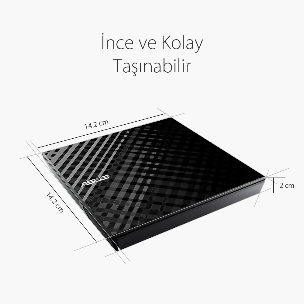 Asus SDRW-08D2S-U 24x Okuma/8x Yazma Usb Slim Dvd-Rw Si̇yah