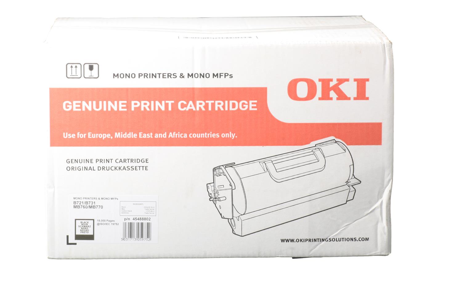 Oki 45488802 Toner B721 B731 MB760 MB770 18.000 Sayfa