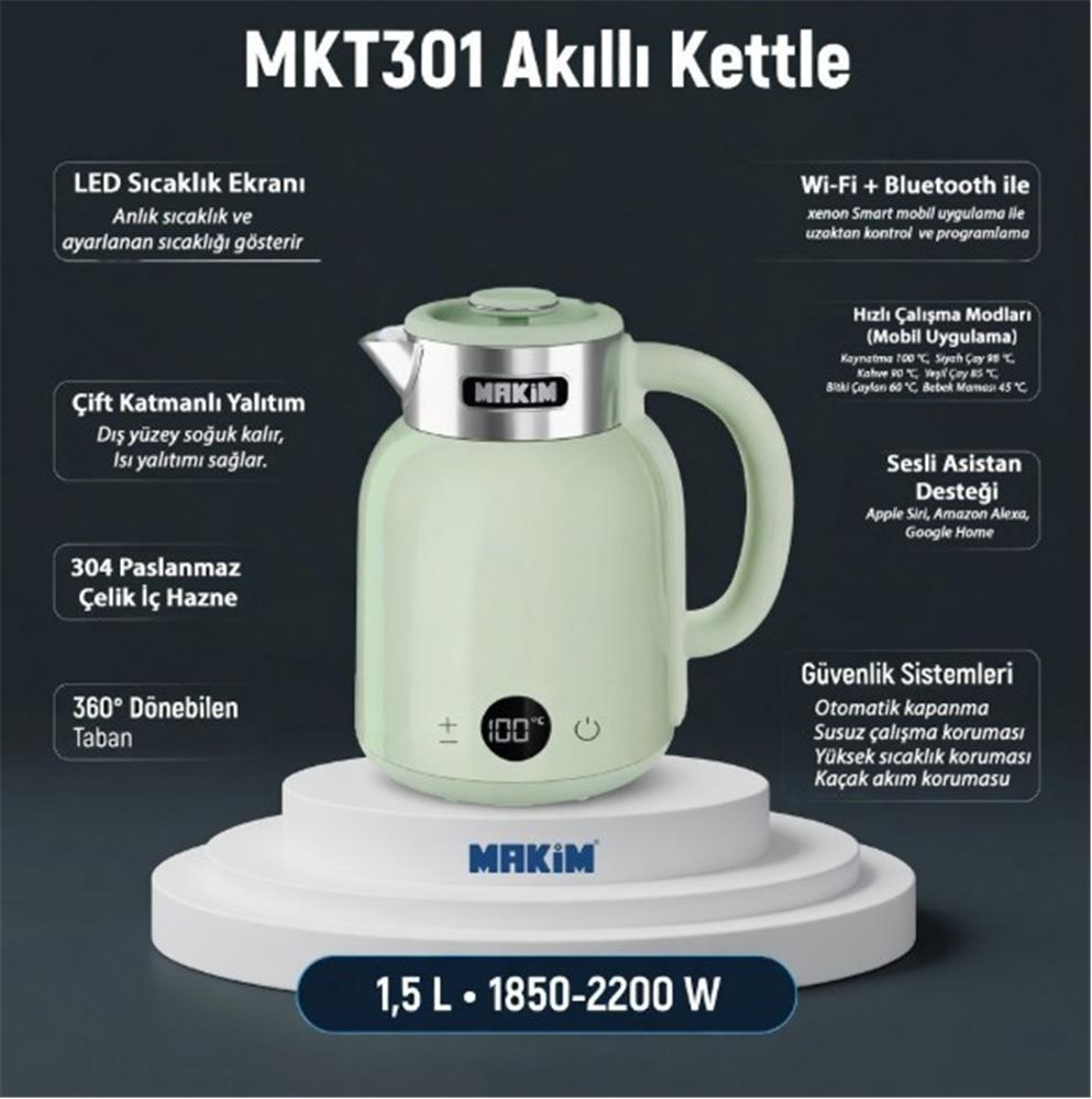 Makim MKT301 Akıllı Yeşil Kettle