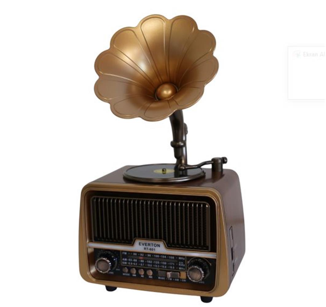 Everton Rt-601 Gramafonlu Bluetooth Fm-Usb-Tf-Aux Şarjlı Nostaljik Radyo