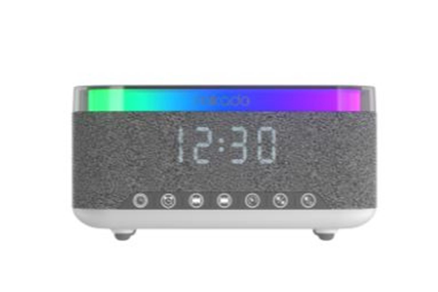 Mikado MD-W10 1200mAh 10W Gri BT USB Kablosuz Şarjlı RGB-Alarmlı Saat Speaker