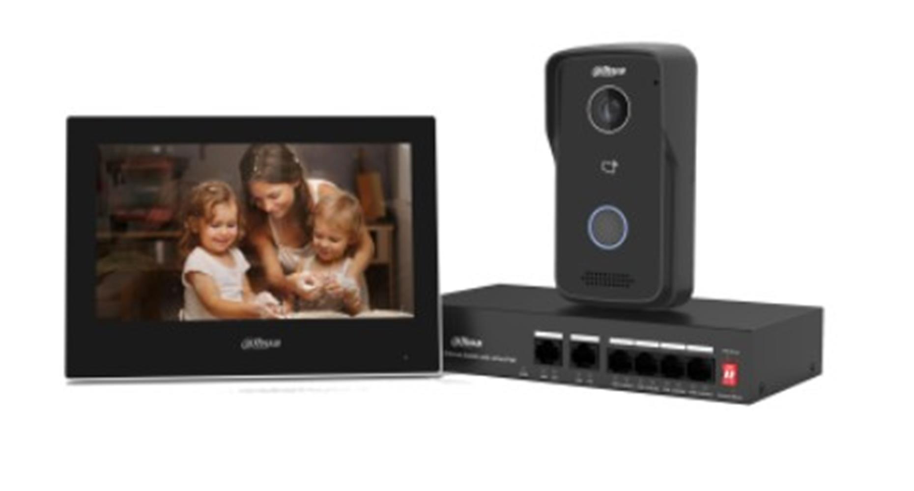 Dahua DHI-KTP03 IP Intercom Kit- Kutu İçeriği  (Dış Ünite + 7’’ TFT İç Ekran +Switch)