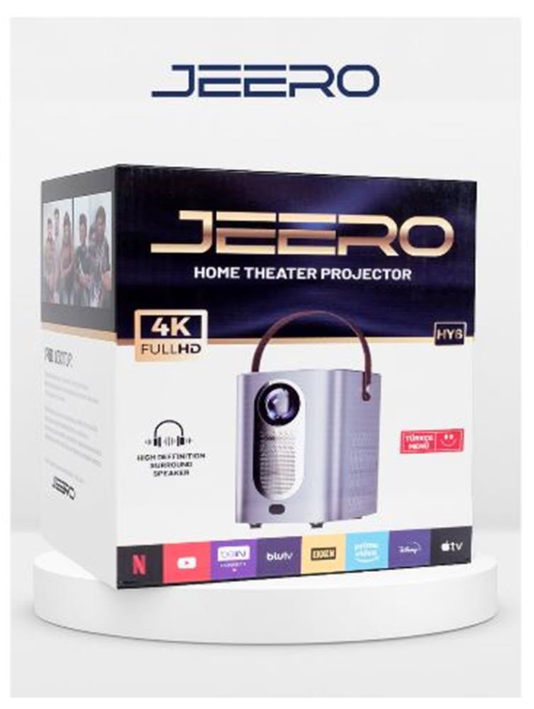 Jeero HY6 4K Home Theater 4K Projektör (Hisilicon 325 Quad Core A53 Android)