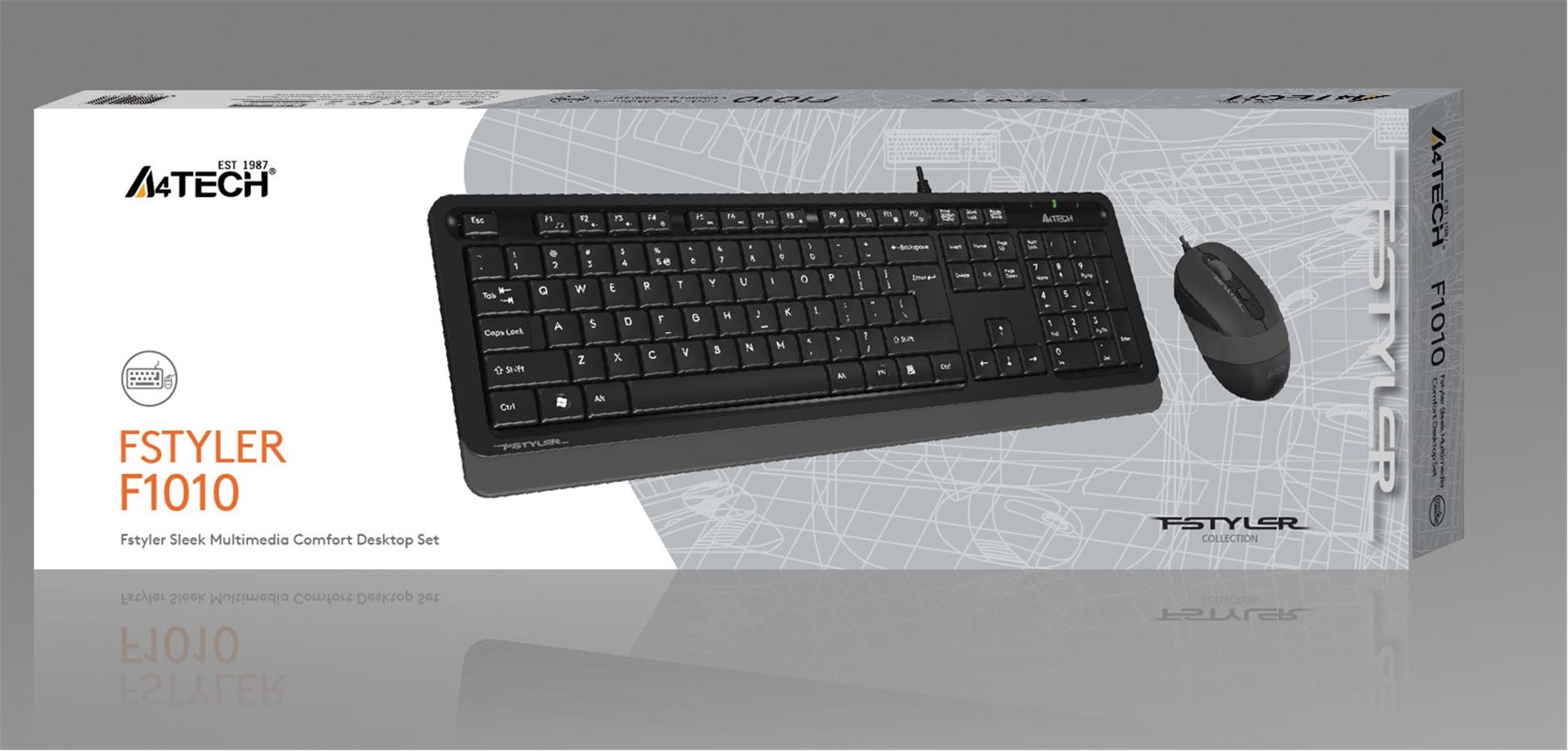 A4 Tech F1010 Q Usb Gri Fn-Mm Klavye+Optik Mouse Set