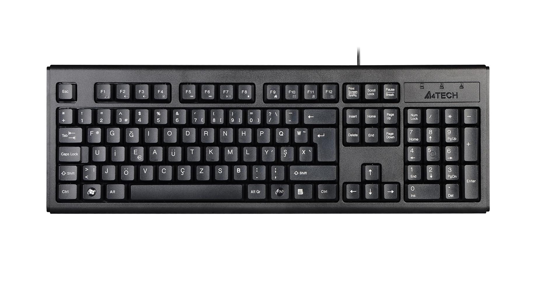 A4 Tech Km-720 Siyah F Tr Usb Kablolu Fn Multimedya Klavye
