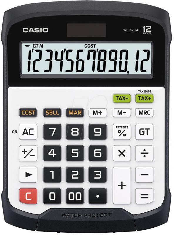 Casio WD-320MT 12 Hane Suya Toza Dayanıklı Masa Üstü Hesap Makinesi