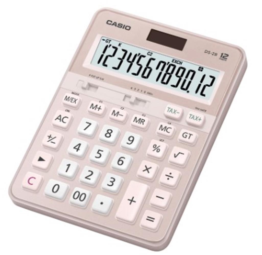 Casio DS-2B-PK Pembe Profesyonel 12 Hane Masa Üstü Hesap Makinesi