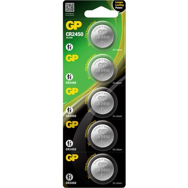 GP CR2450-C5 3V Lityum Düğme Pil 5’li Paket