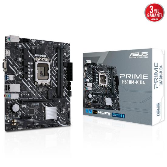 Asus Prime H610M-K D4 Intel 1700 DDR4 mATX Anakart