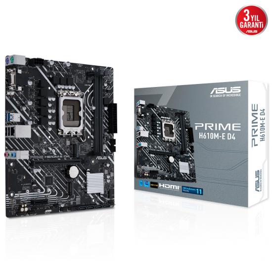Asus Prime H610M-E D4 H610 3200 Mhz Ddr4 Lga1700 Matx Anakart
