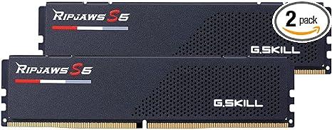 GSKILL Ripjaws S5 Siyah DDR5-6400Mhz CL32 64GB (2X32GB) DUAL (32-39-39-102) 1.40V Pc Ram
