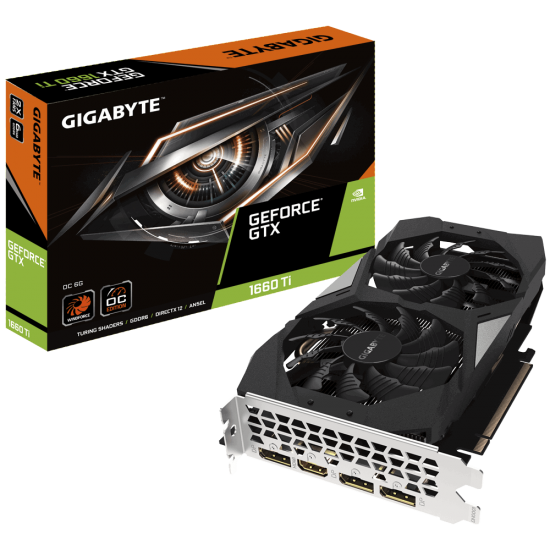 Gigabyte Geforce GTX1660Ti OC 6GB 192Bit GV-N166TOC-6GD Ekran Kartı